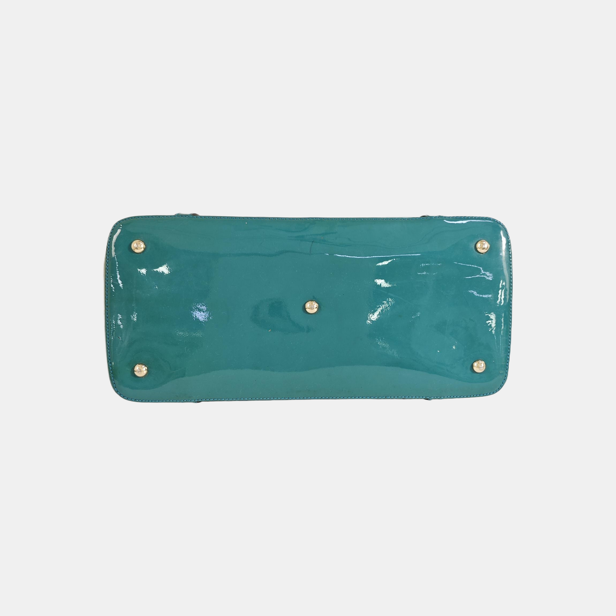 Monogram Patent Leather Shoulder Bag Blue