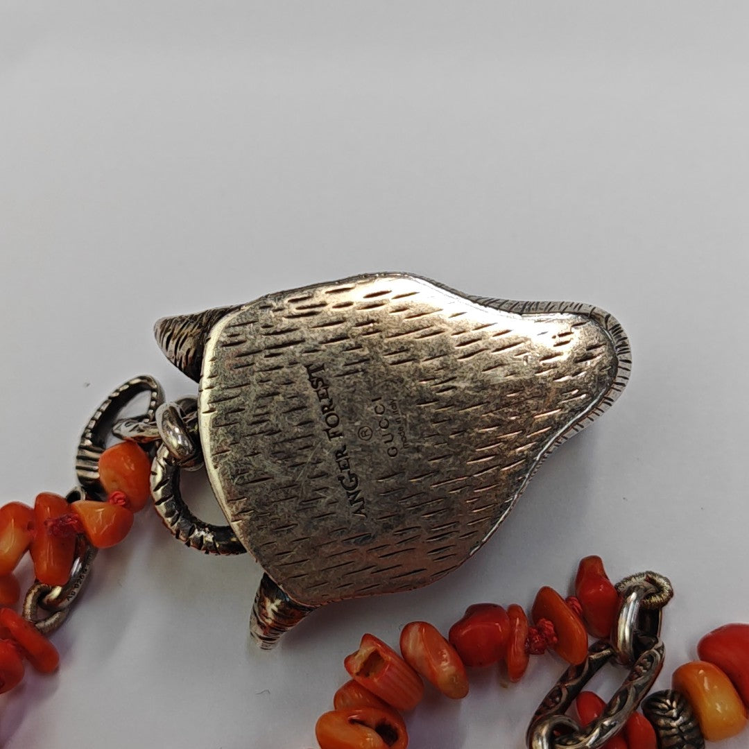 925 Sterling Silver Orange Necklace