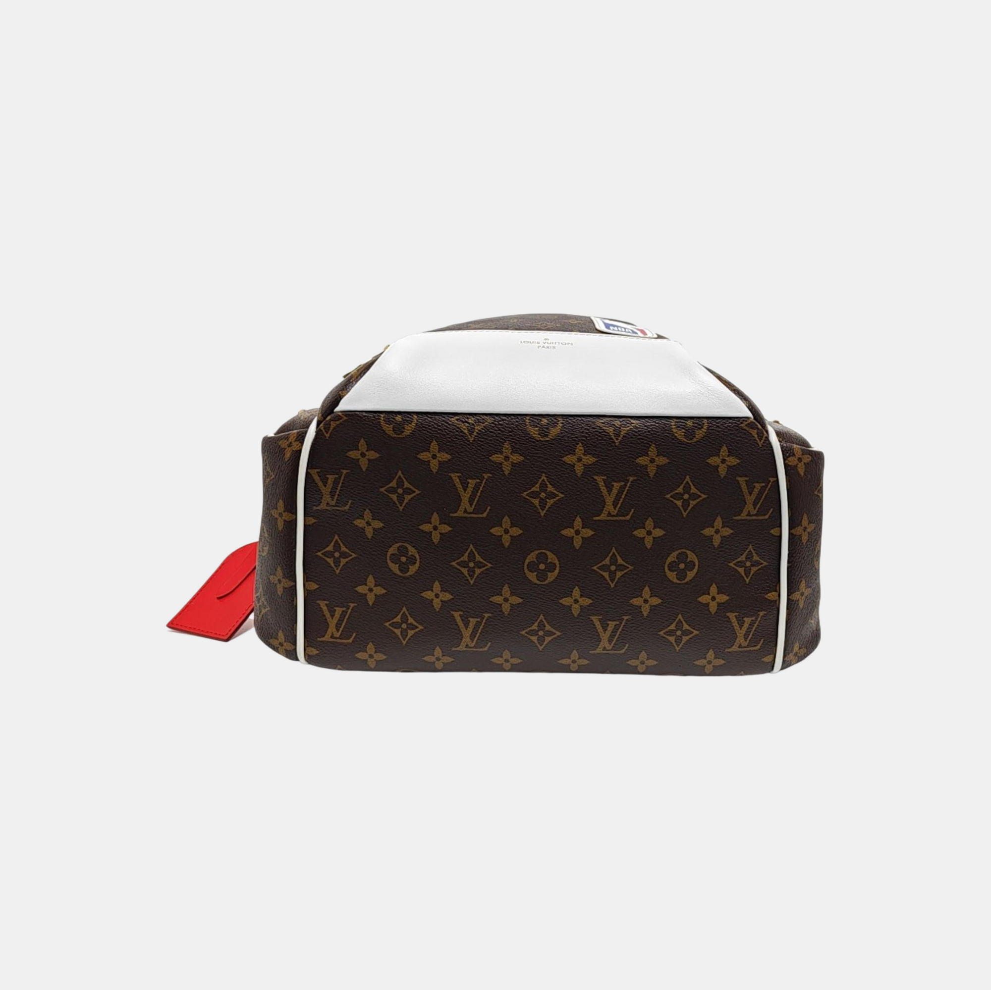 Monogram Coated Canvas Backpack Brown