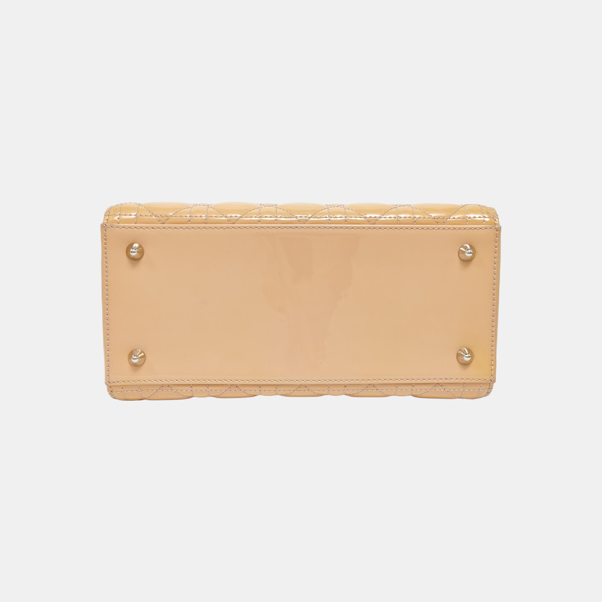 Lady Dior Medium Cannage Patent Leather Beige
