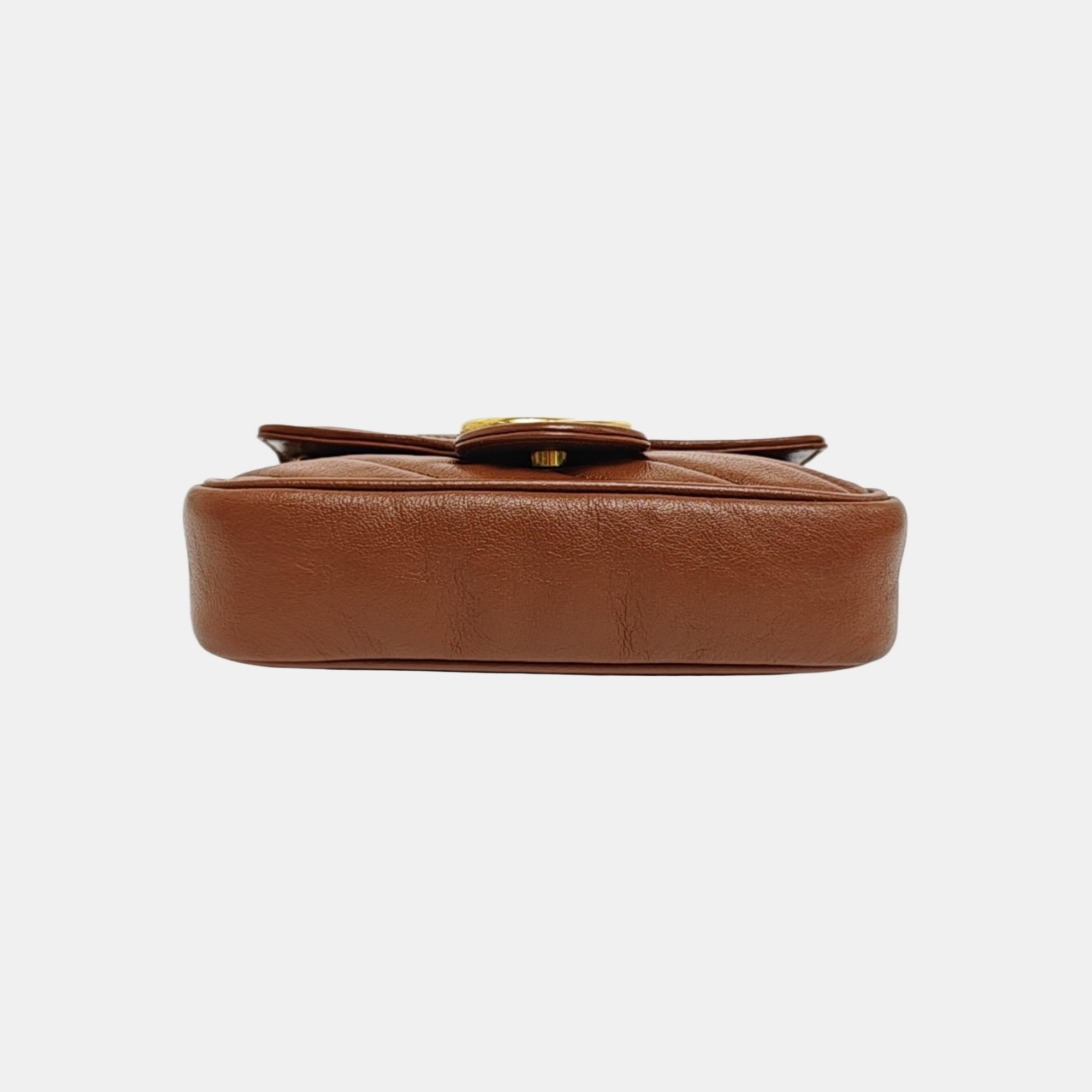 GG Marmont Mini Quilted Calfskin Brown