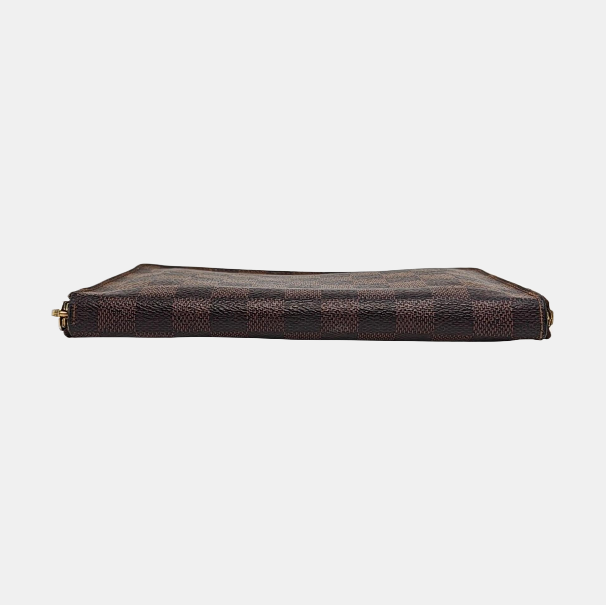 ZIPPY Damier Ebene Coated Canvas Brown Wallet