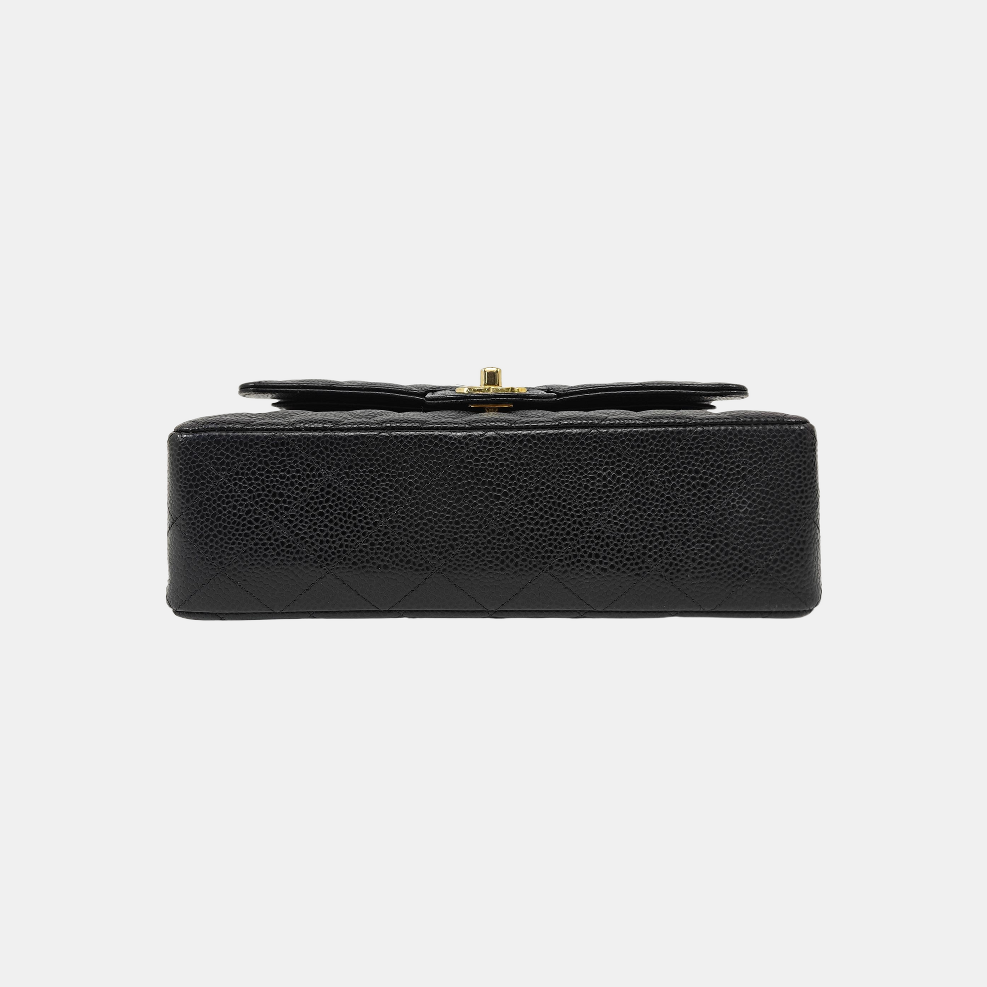 CLASSIC FLAP Small Quilted Grained Calfskin Black