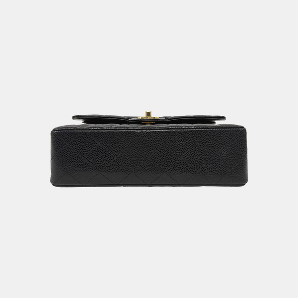 CLASSIC FLAP Small Quilted Grained Calfskin Black