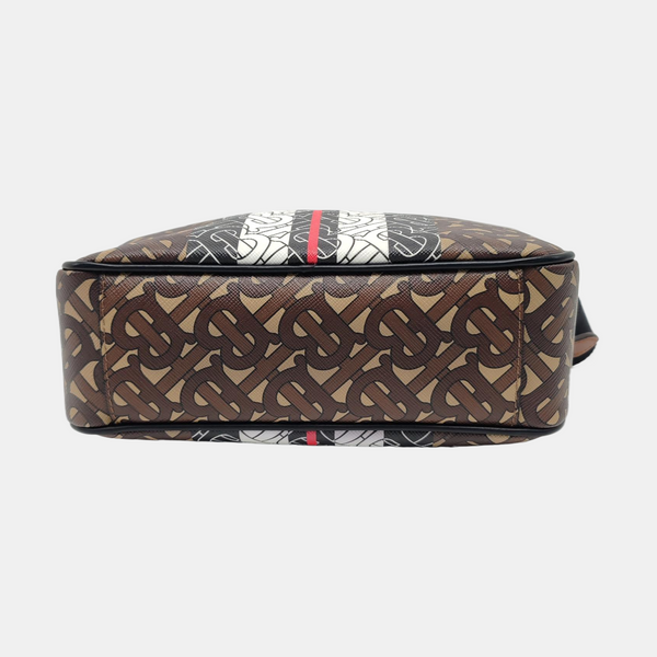 Coated Canvas Crossbody Bag Brown