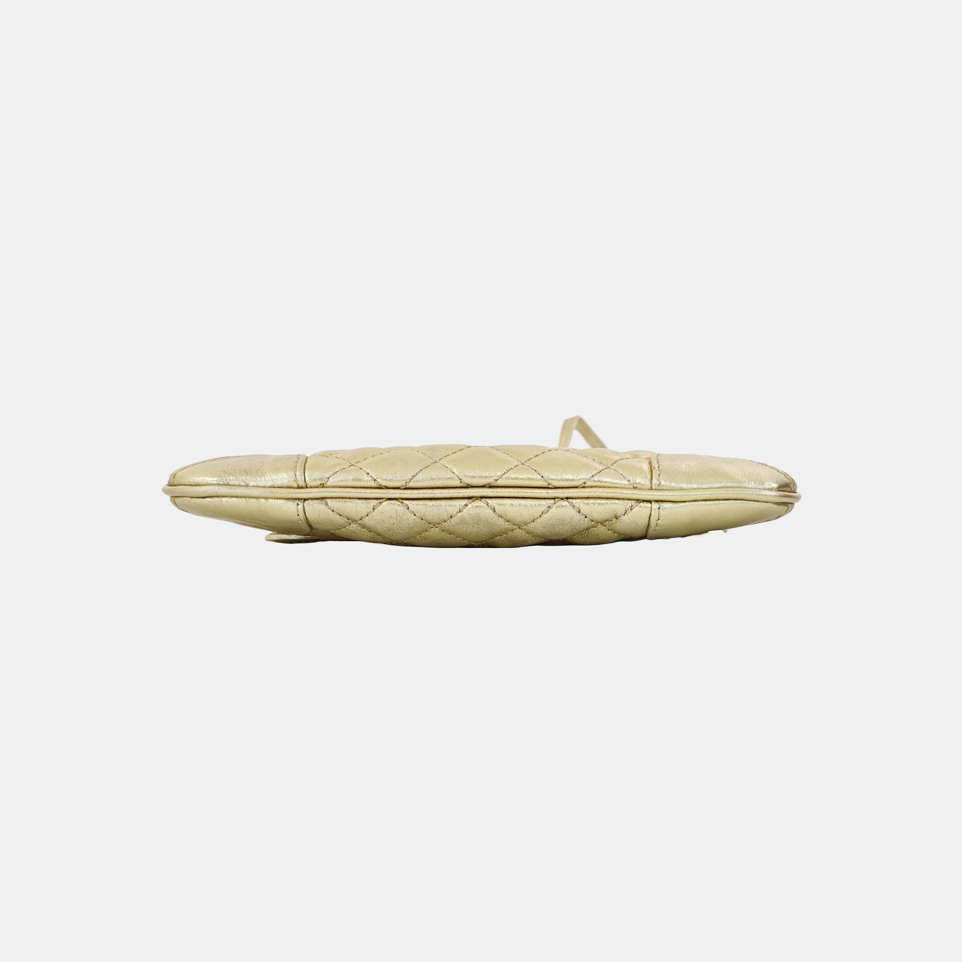 Quilted Calfskin Top Handle Bag Gold