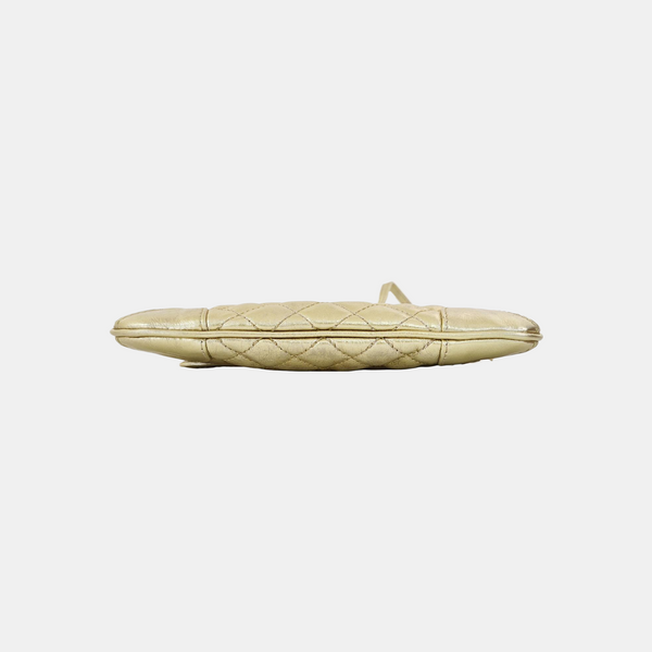 Quilted Calfskin Top Handle Bag Gold