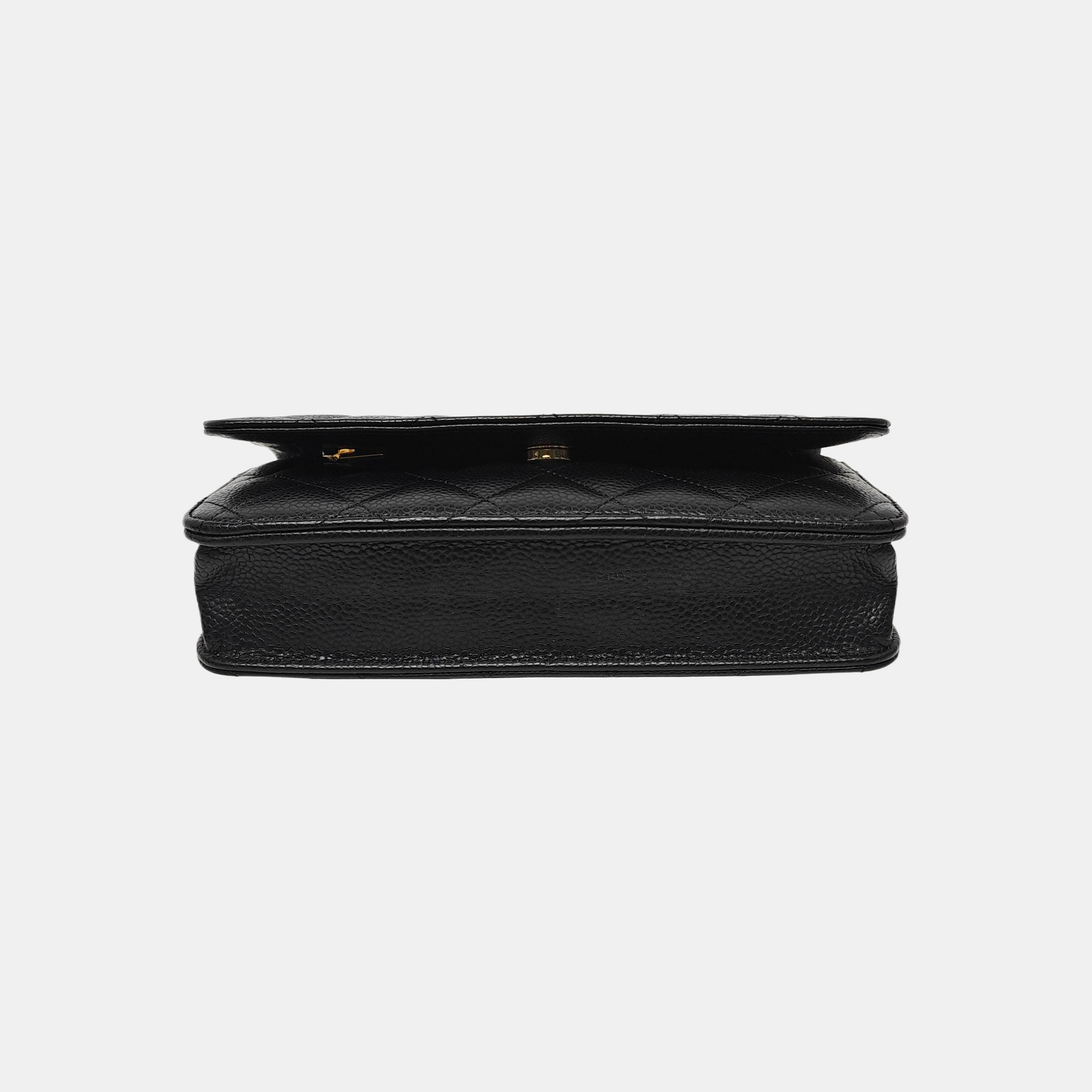 WOC Quilted Grained Calfskin Black
