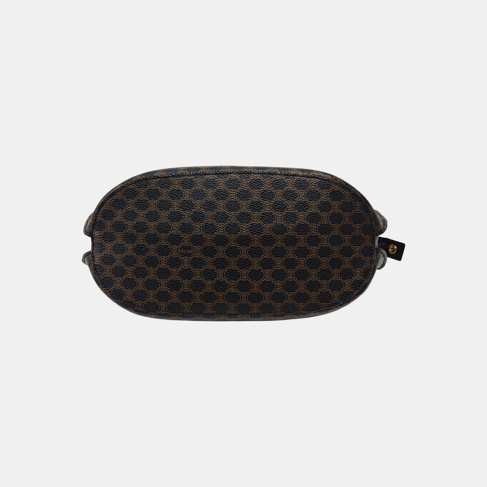 Coated Canvas Shoulder Bag Brown