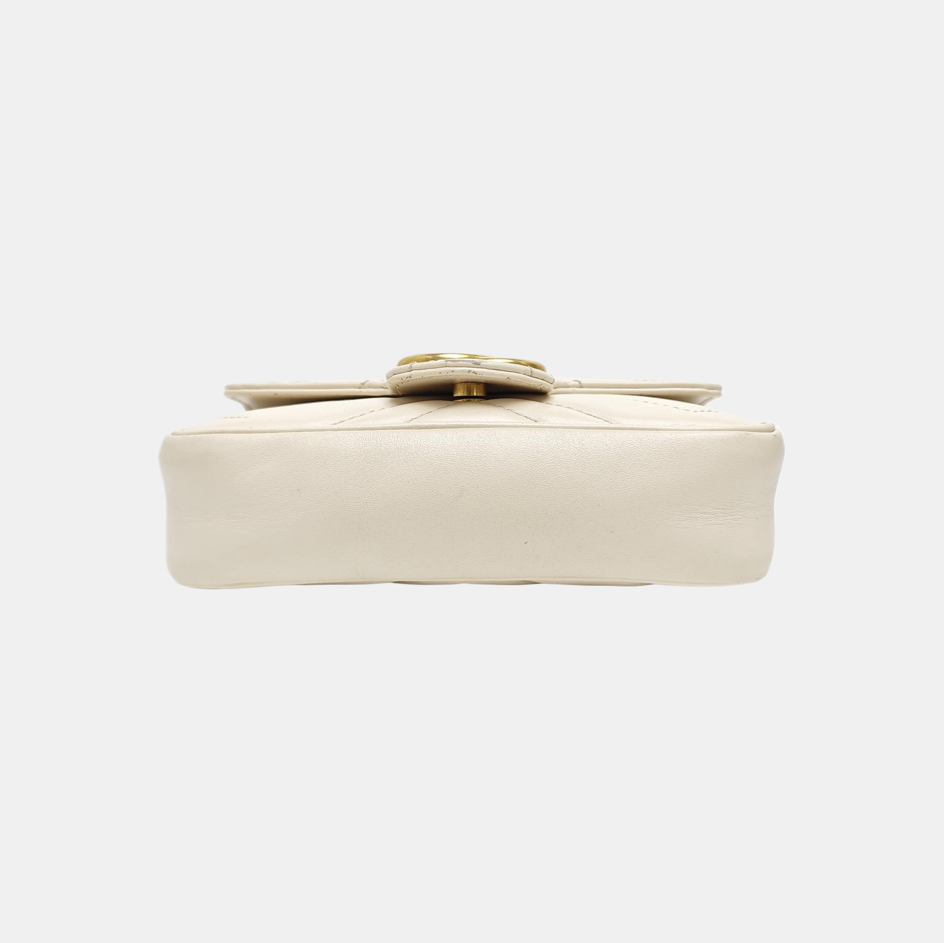 GG Marmont Mini Quilted Calfskin White