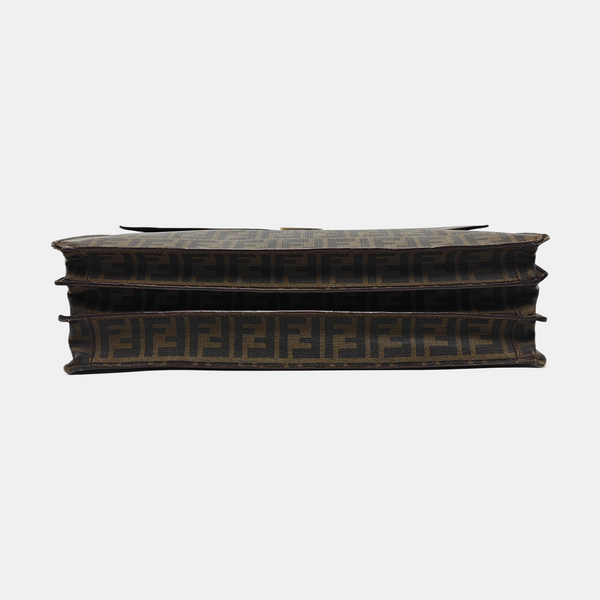 Coated Canvas Top Handle Bag Brown