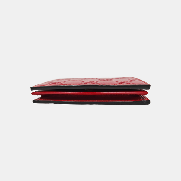 Signature Monogram Calfskin Red Card Holder