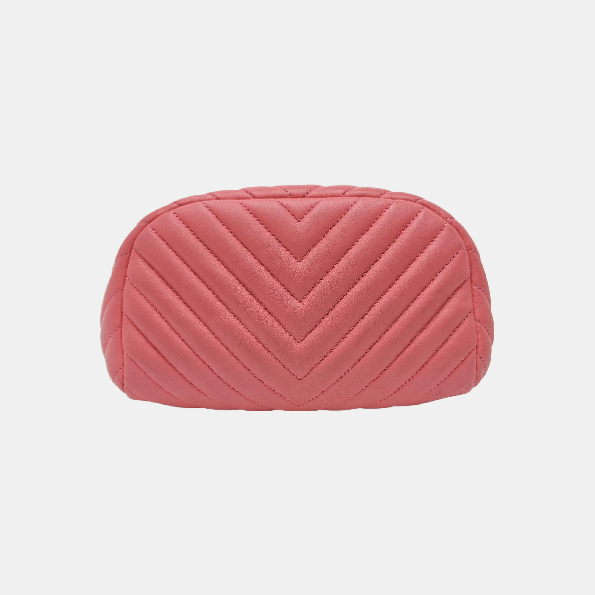 Chevron Calfskin Backpack Pink