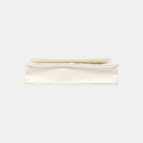 Quilted Calfskin Shoulder Bag White