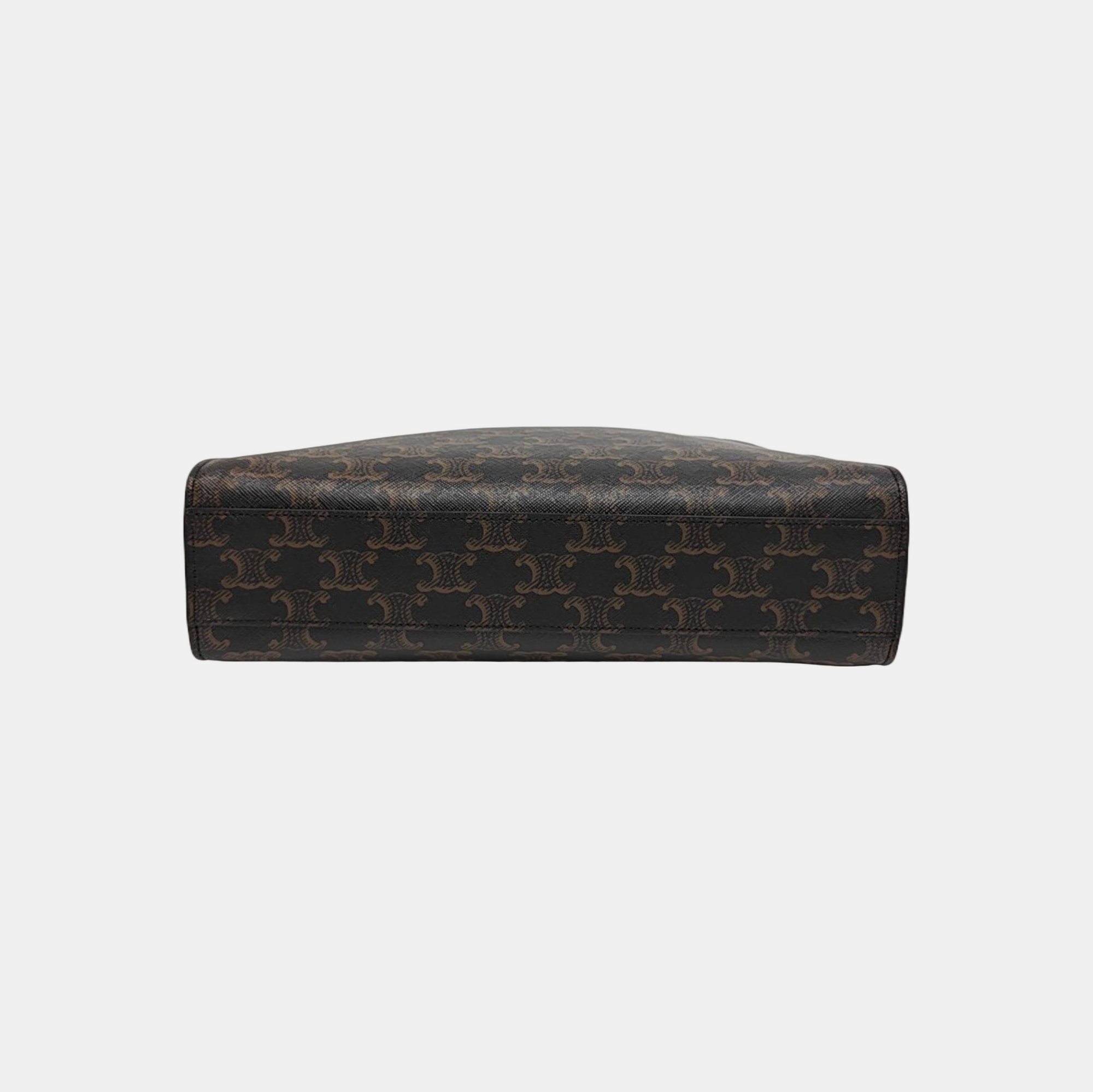 CABAS CELINE Small Coated Canvas Brown