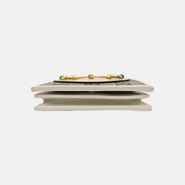 Horsebit 1955 Small Monogram Coated Canvas Beige Wallet
