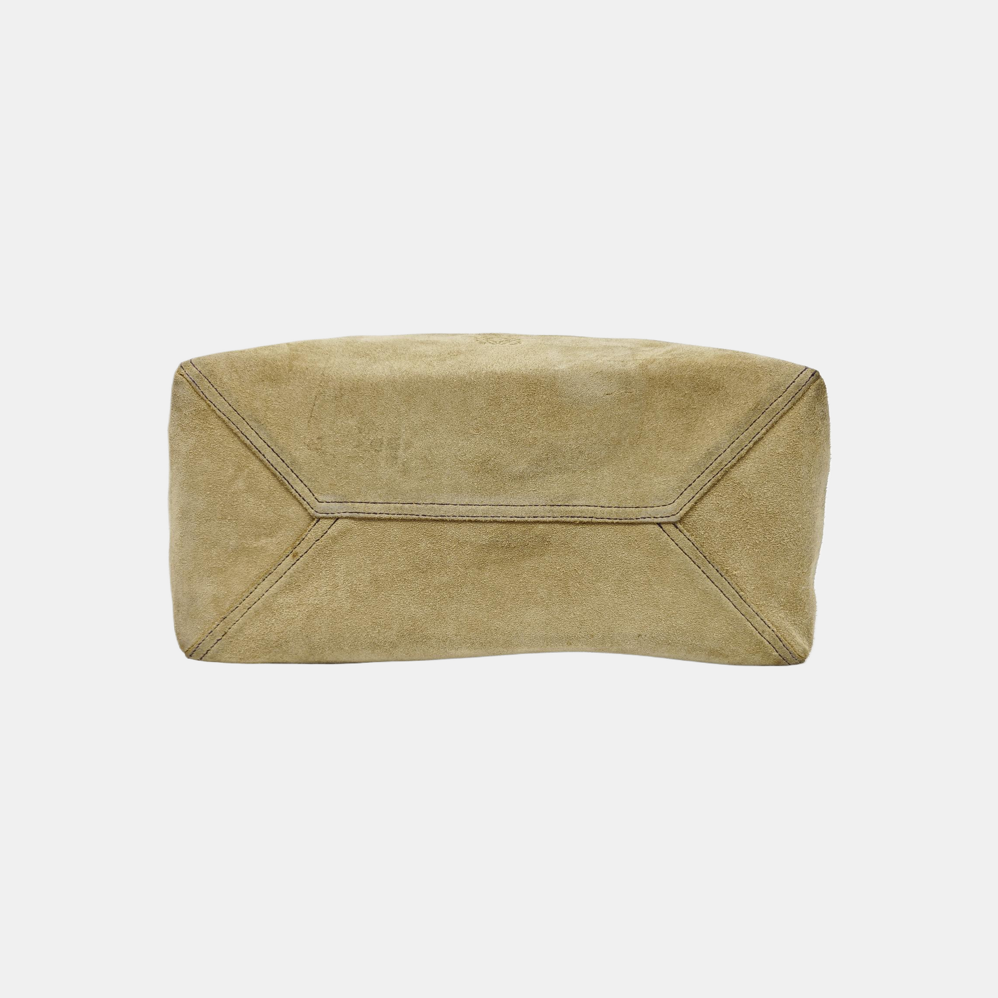 Suede Top Handle Bag Beige