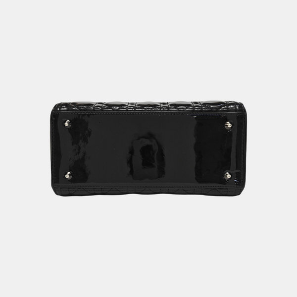 Lady Dior Medium Cannage Patent Leather Black
