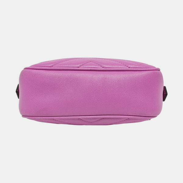 Authenticated pre-owned  GG Marmont Mini Quilted Calfskin Purple - Shoulder Bag at Looply