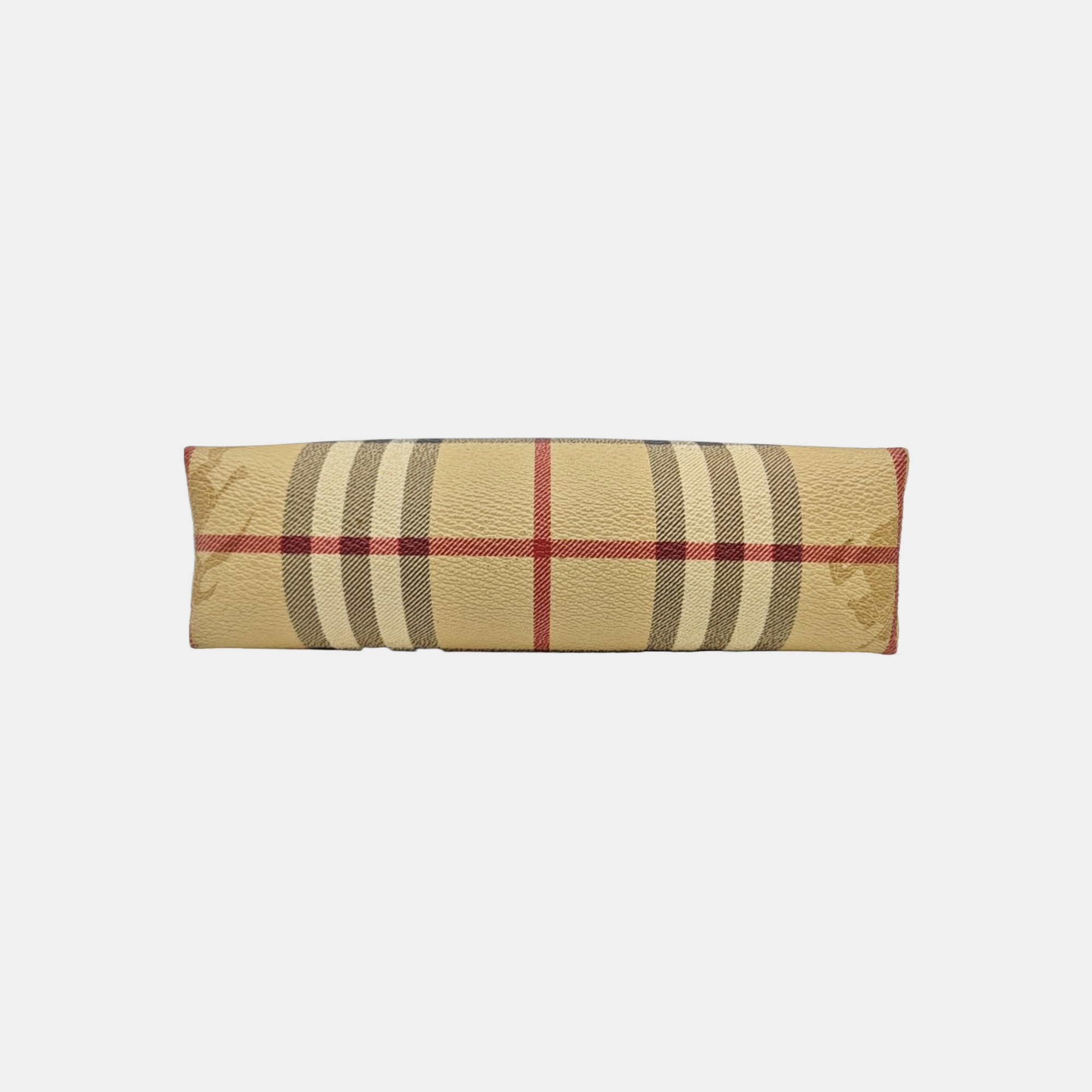Coated Canvas Clutch Brown