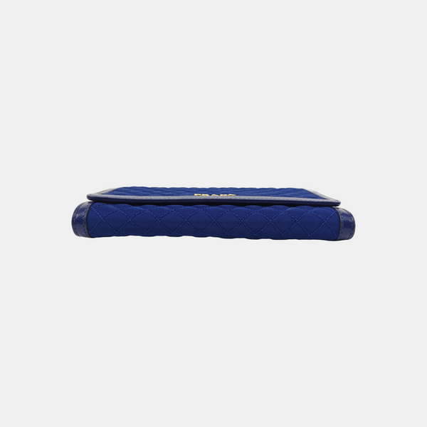 Quilted Fabric Shoulder Bag Blue