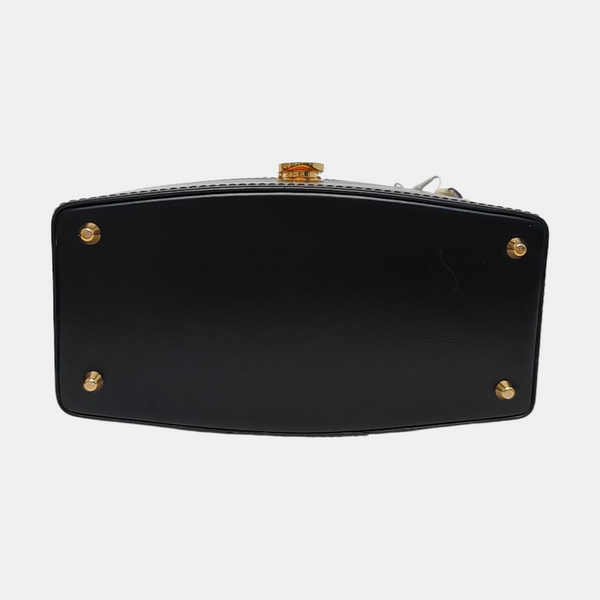 Calfskin Top Handle Bag Black