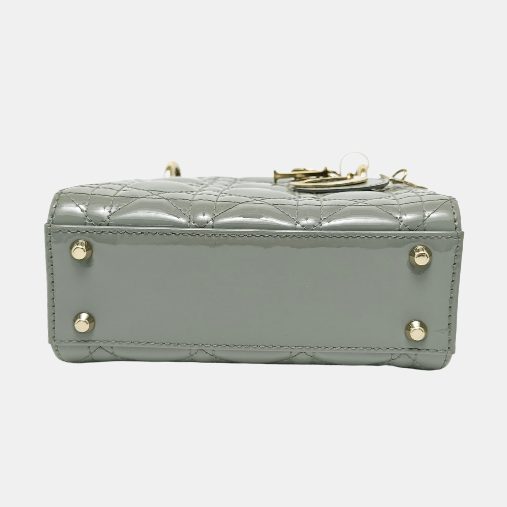 Lady Dior Mini Cannage Patent Leather Green