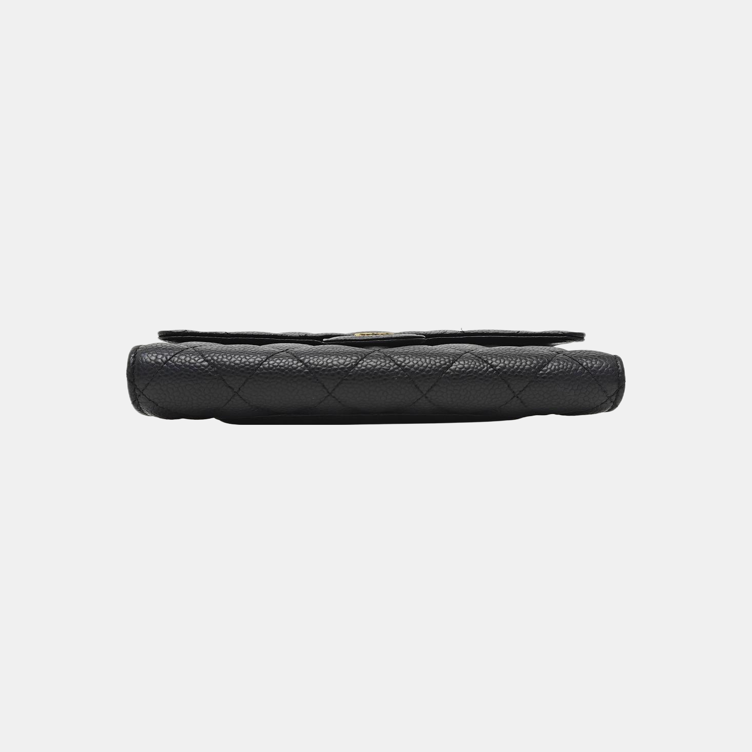 CLASSIC FLAP Mini Quilted Grained Calfskin Black Wallet
