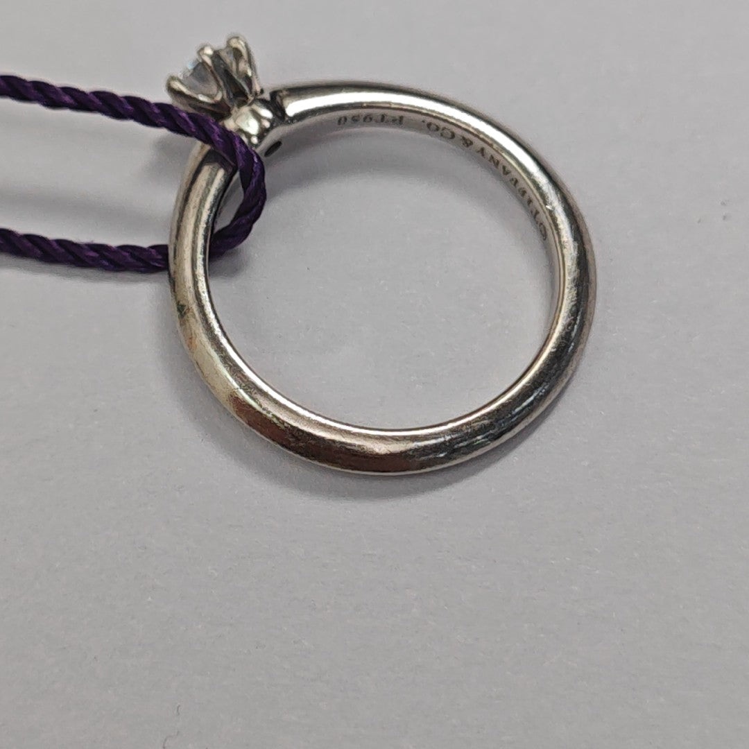 Tiffany Setting Platinum 950 Silver Ring EU 49