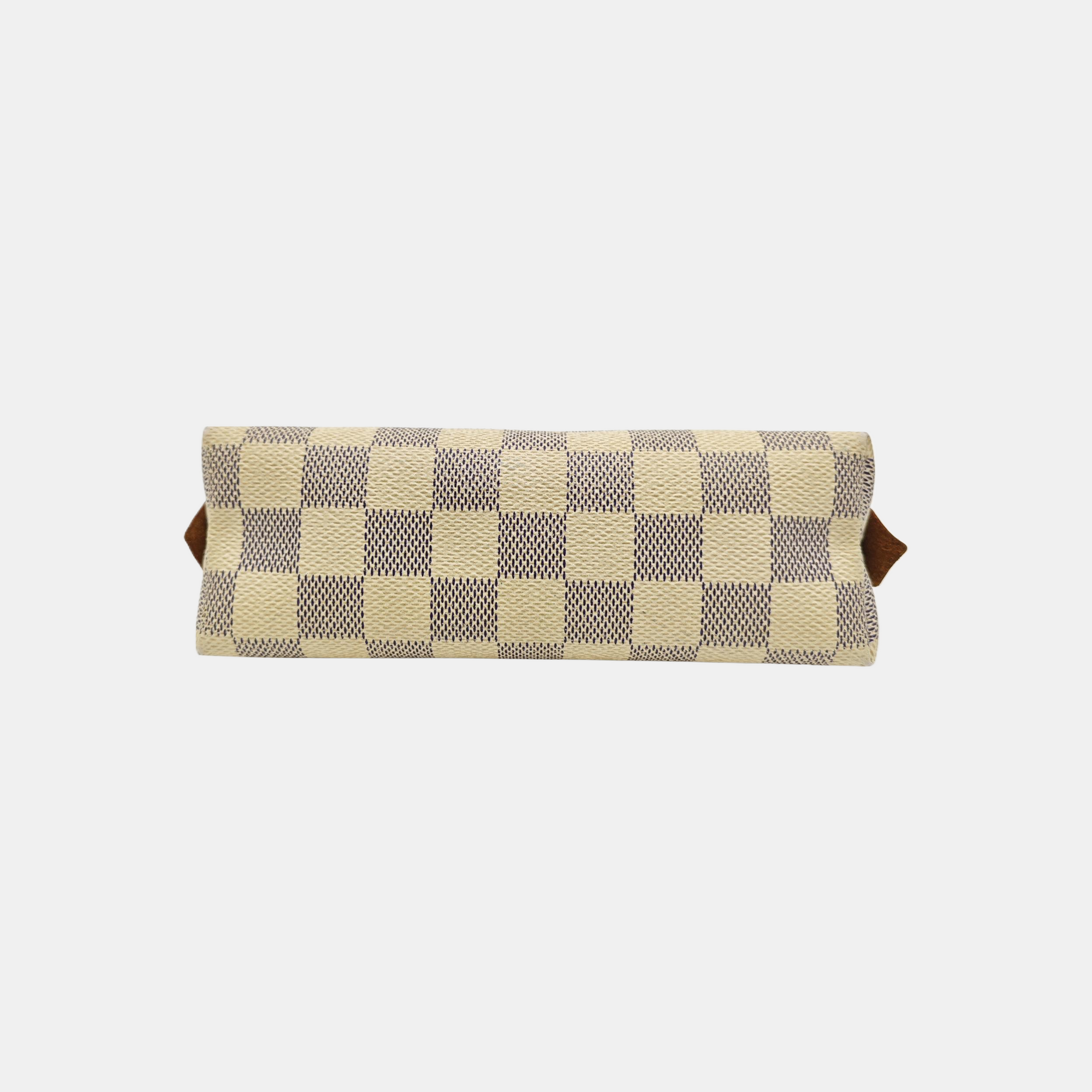 COSMETIC PM Damier Azur Coated Canvas White