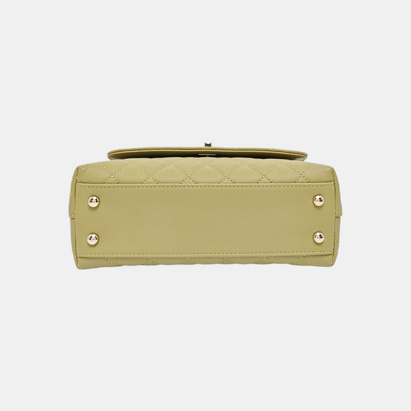 Authenticated pre-owned  COCO HANDLE Grained Calfskin Green - Shoulder Bag at Looply