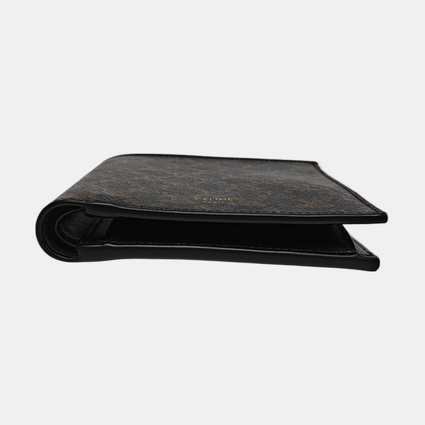 Monedero de cuero negro TRIOMPHE CANVAS