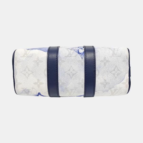 KEEPALL Nano Monogram Coated Canvas Blue