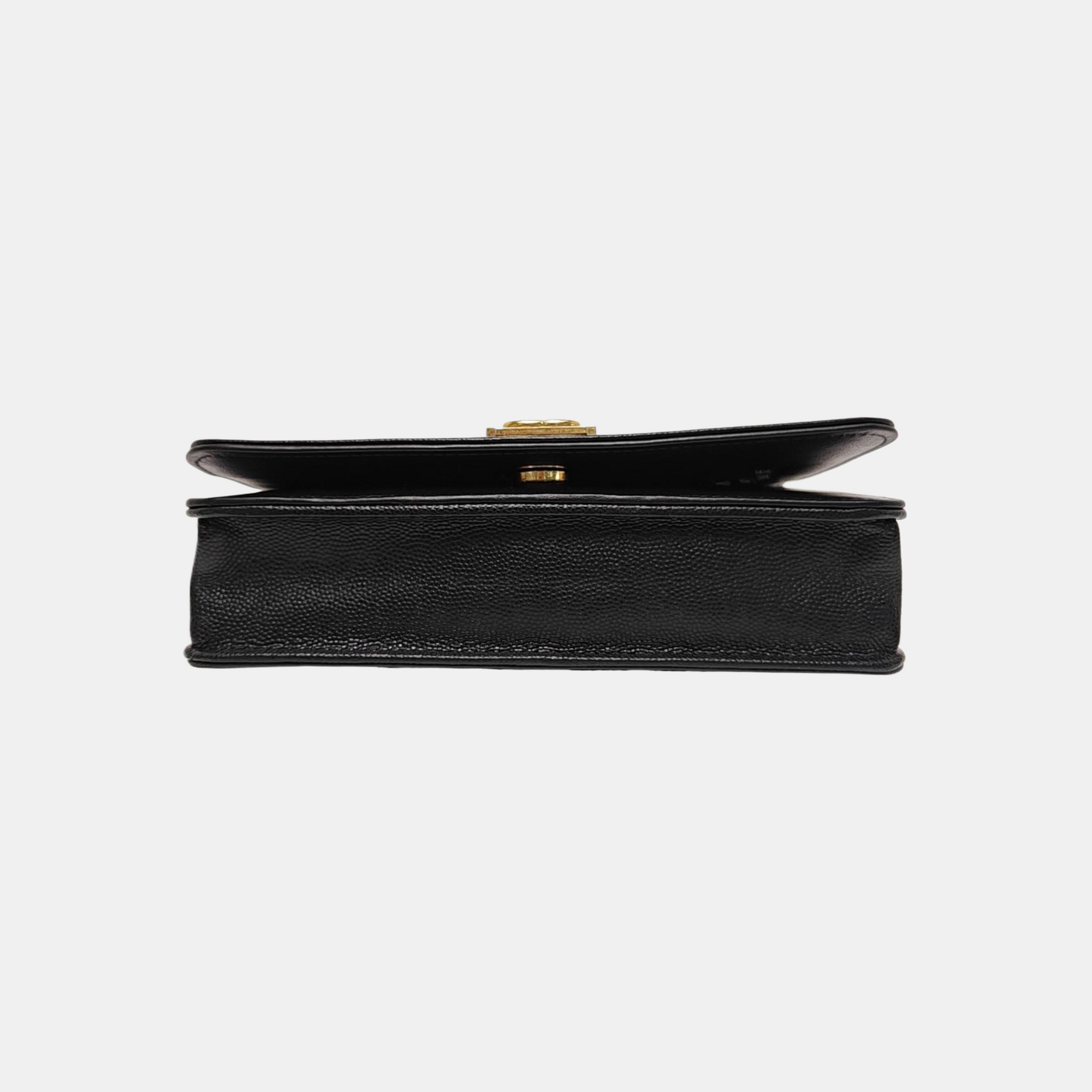 BOY CHANEL Mini Quilted Grained Calfskin Black