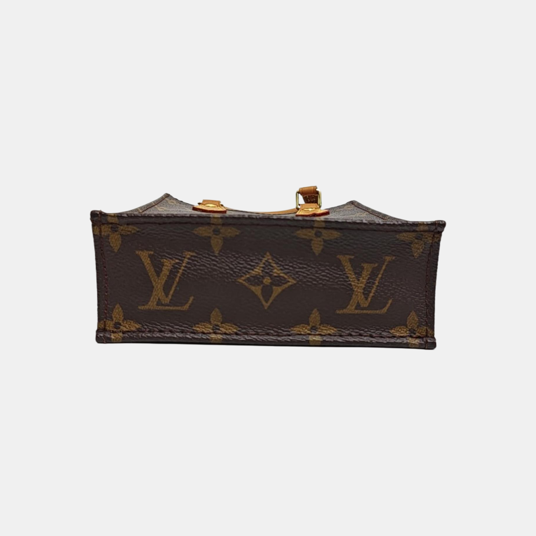 SAC PLAT Mini Monogram Coated Canvas Brown