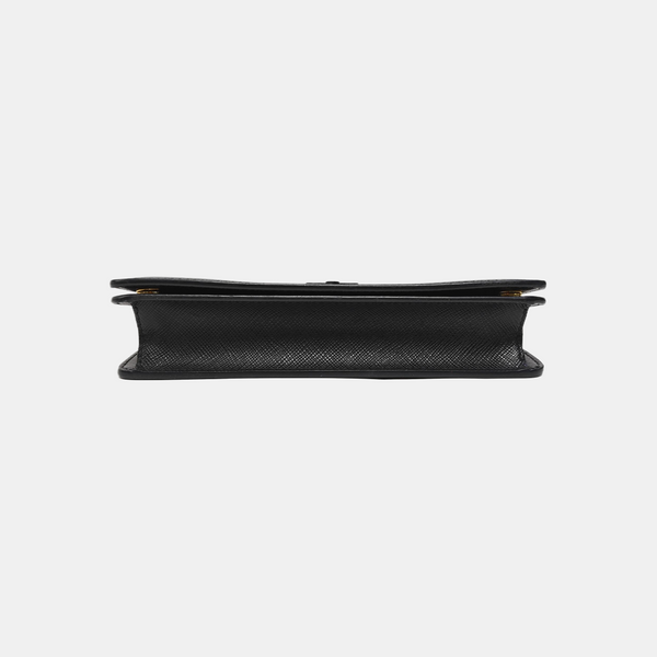 Saffiano Calfskin Shoulder Bag Black