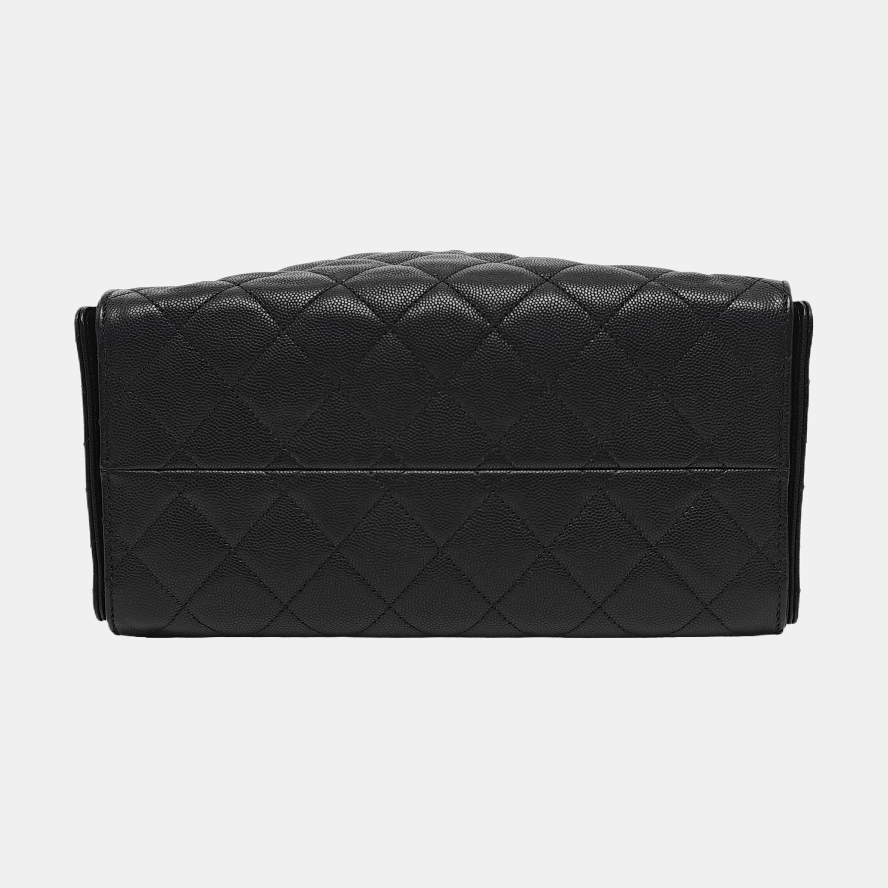 CHANEL 25 Small Quilted Grained Calfskin Black
