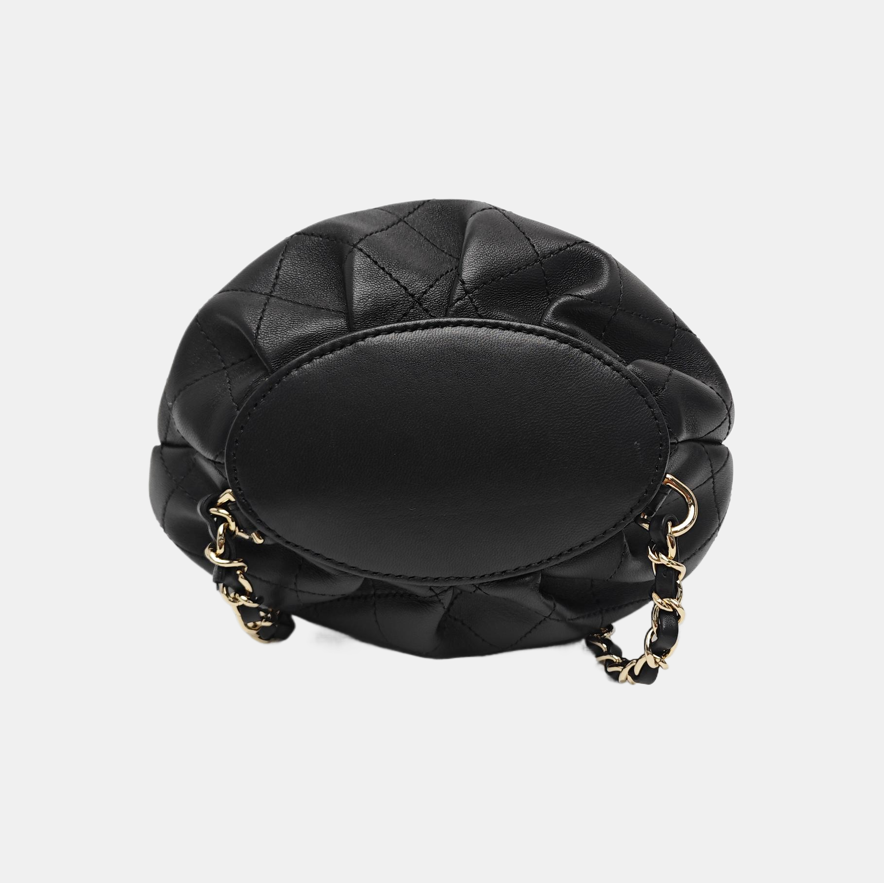 Quilted Calfskin Bucket Bag Black