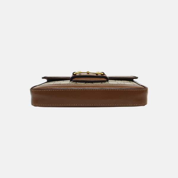 Horsebit 1955 Small Monogram Coated Canvas Beige