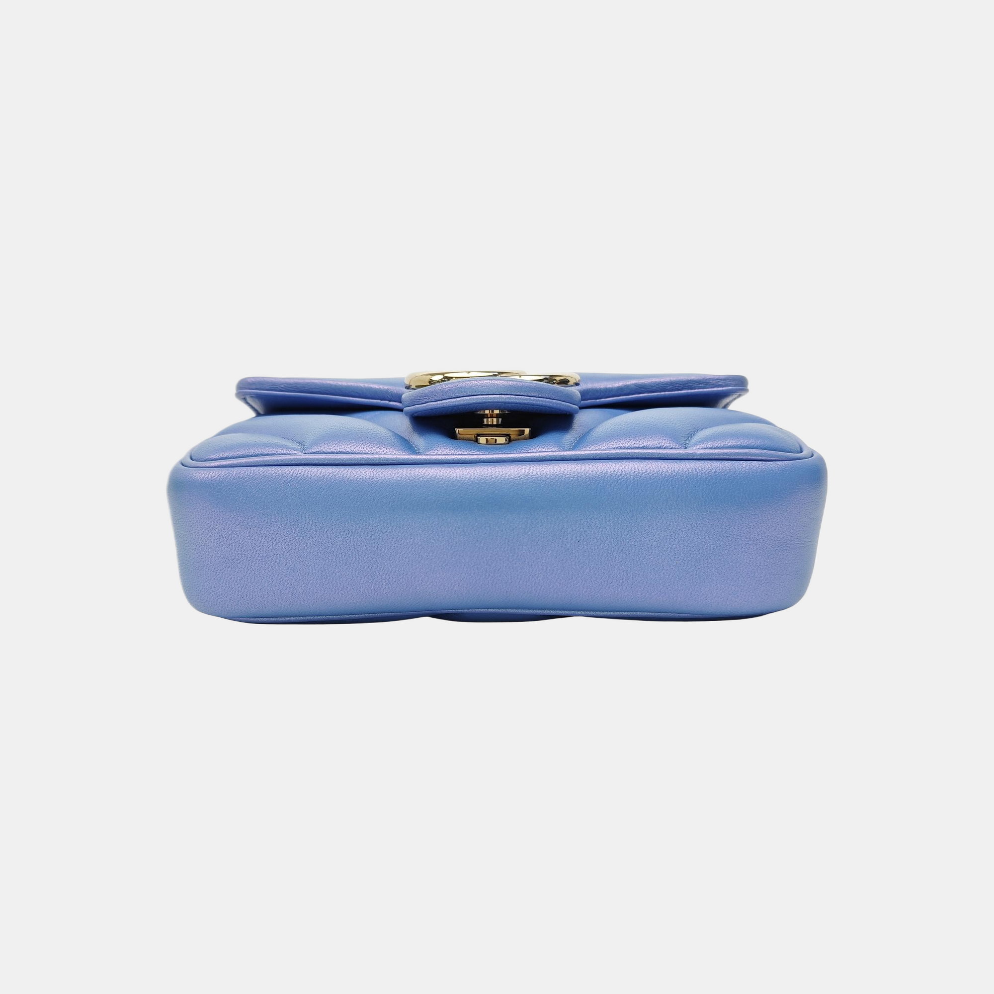 GG Marmont Super Mini Lambskin Blue