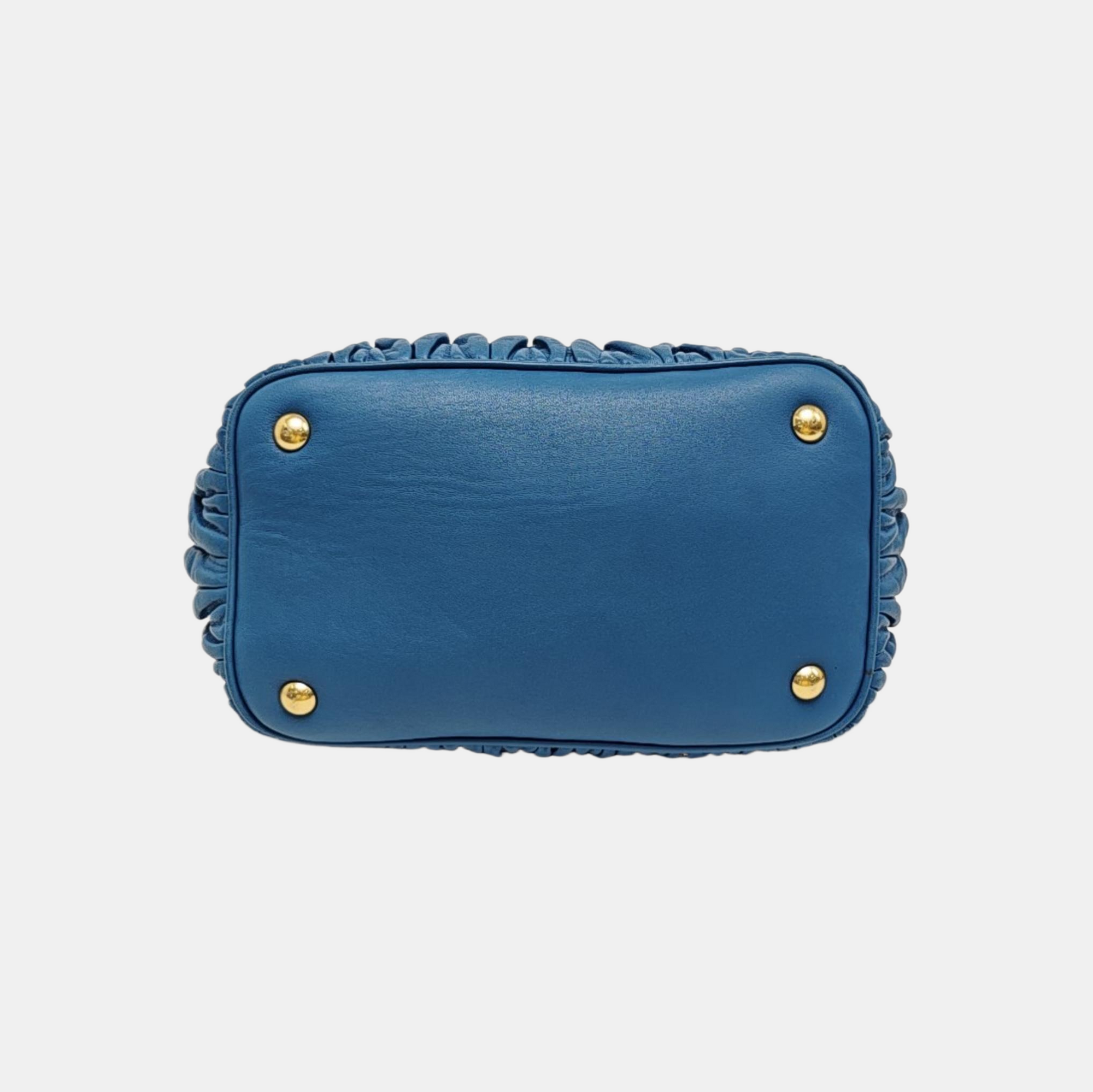 Quilted Lambskin Tote Bag Blue