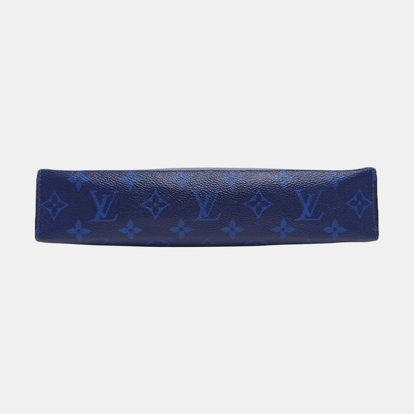 Pochette Voyag MM Monogram Coated Canvas Blue