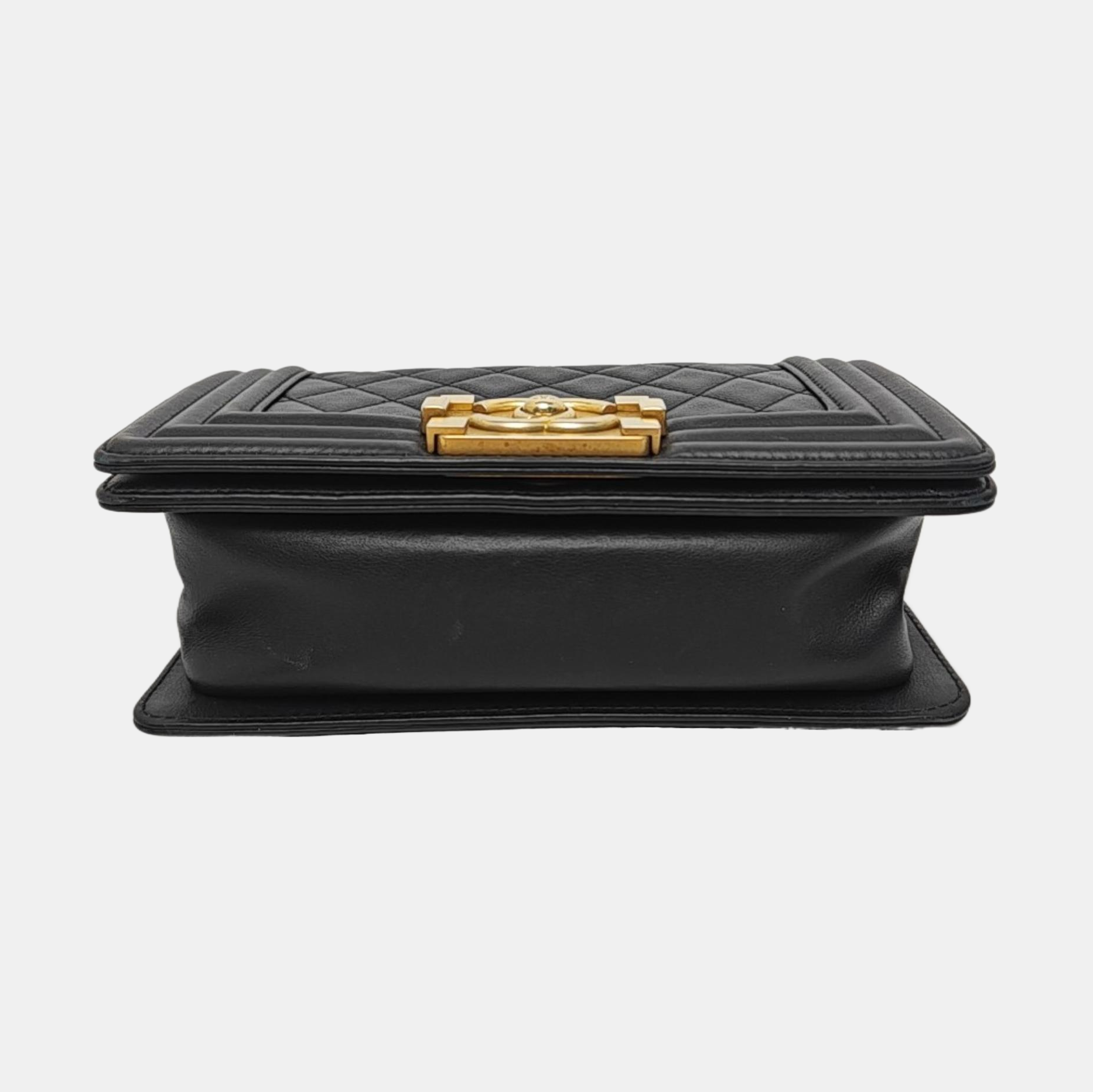 BOY CHANEL Small Quilted Calfskin Black