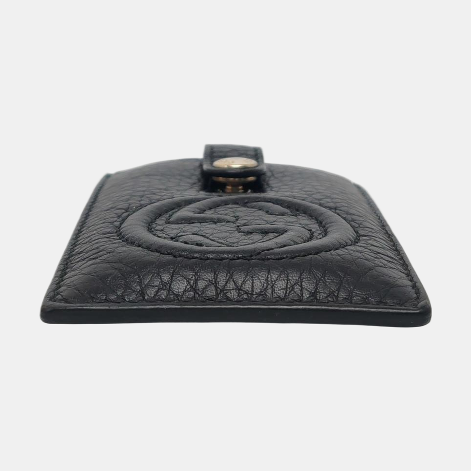 Quilted Calfskin Card Holder Black