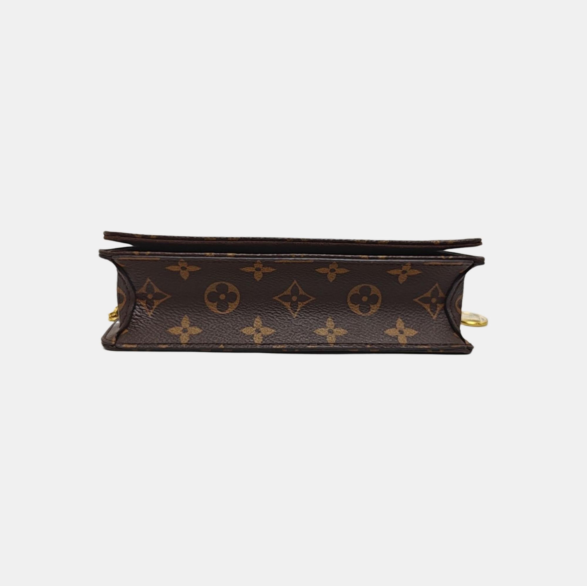 Lily Monogram Coated Canvas Brown