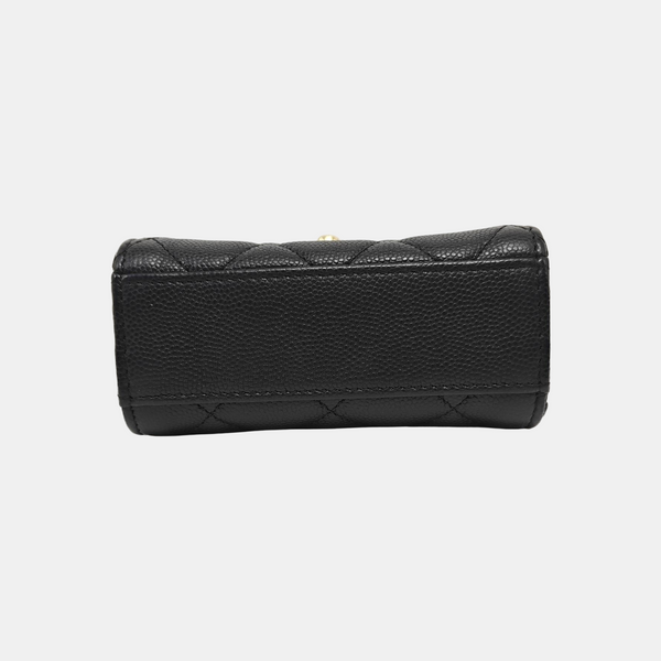 Grained Calfskin Shoulder Bag Black