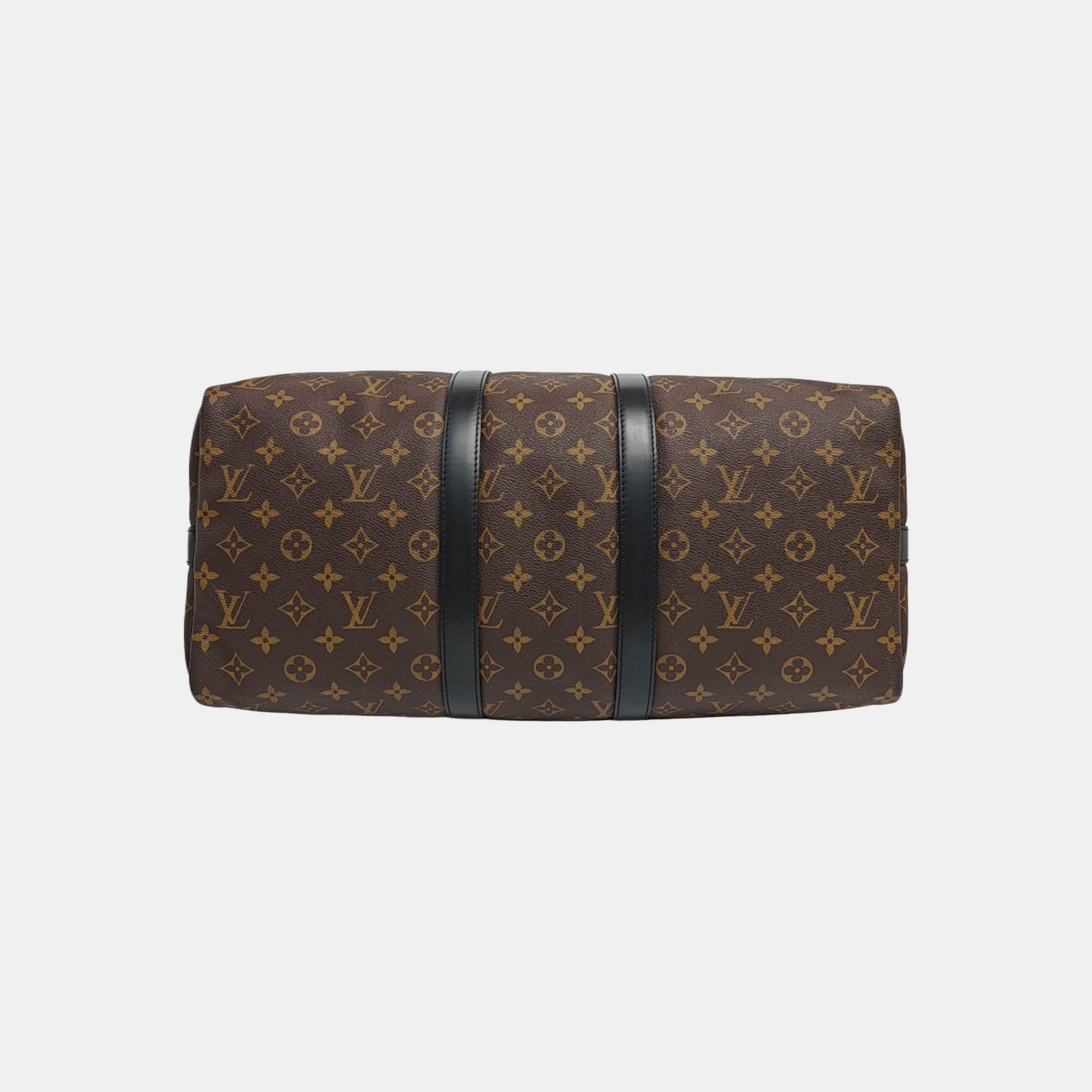 KEEPALL 45 Monogram Coated Canvas Brown