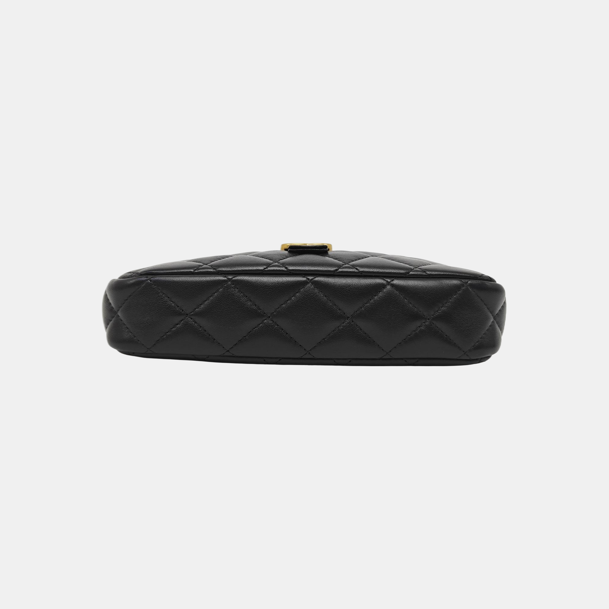 Quilted Lambskin Shoulder Bag Black