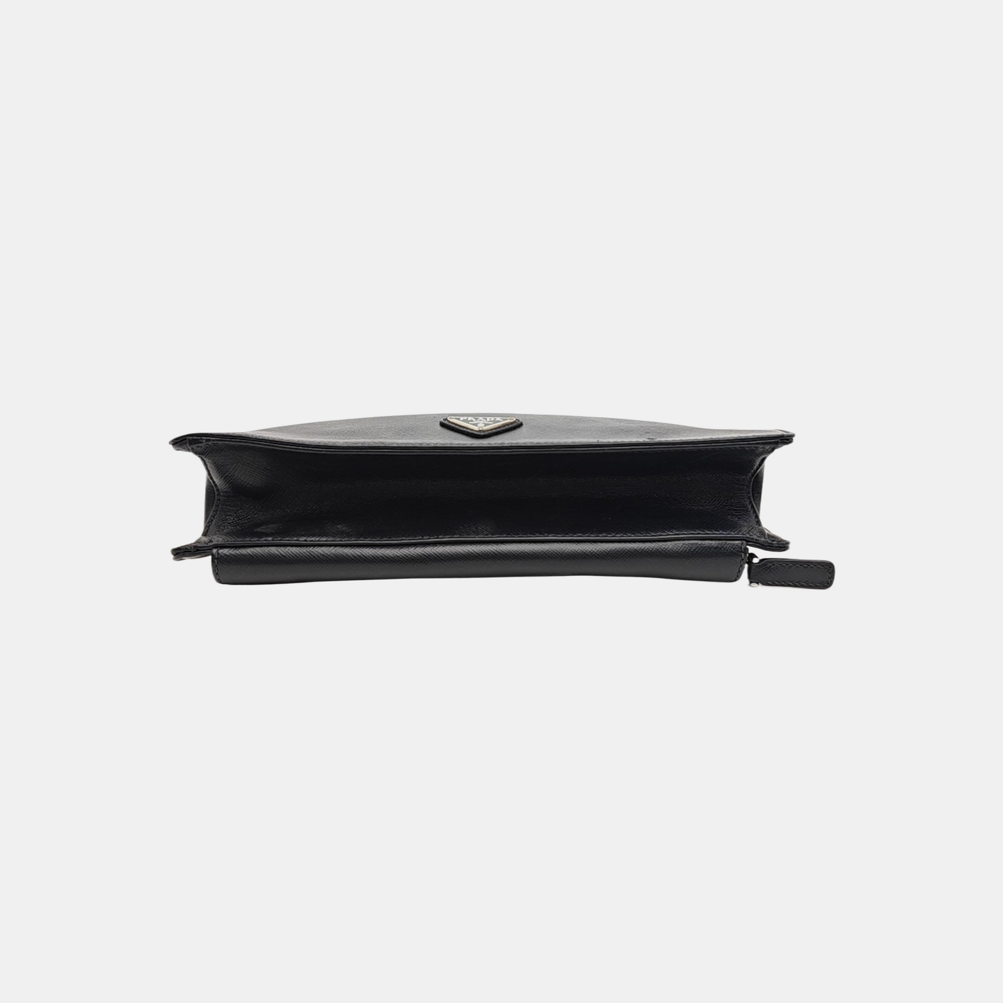 Saffiano Calfskin Clutch Black