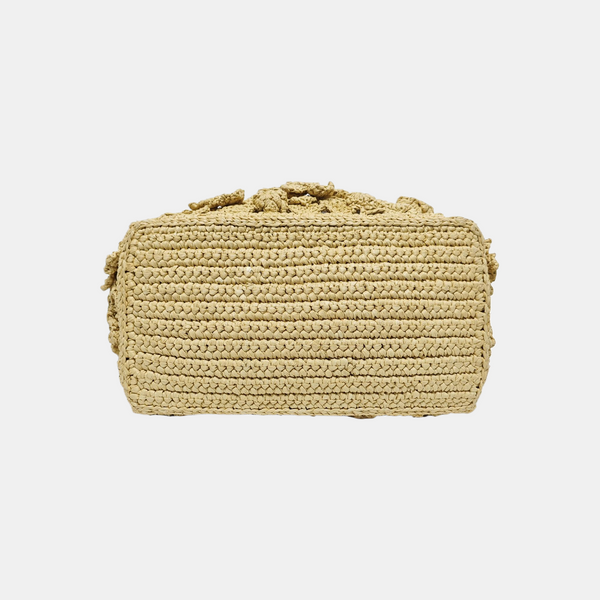 Book Tote Small Straw Beige